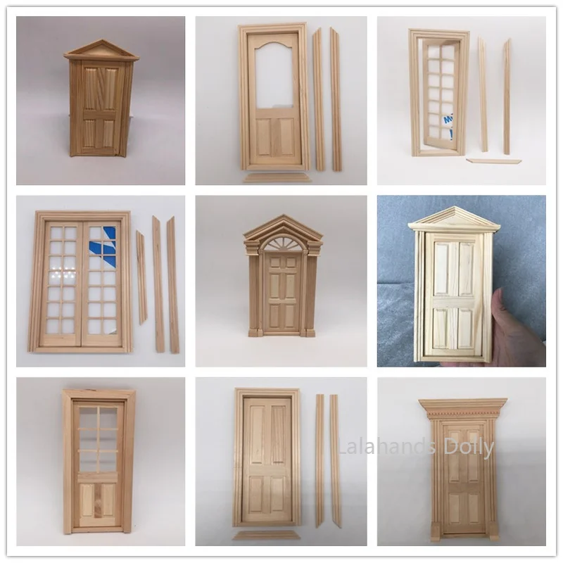 Kitchen Uncle - 1:12DIY Dollhouse Craft Boutique Mini ประตูชุดสำหรับตุ๊กตา