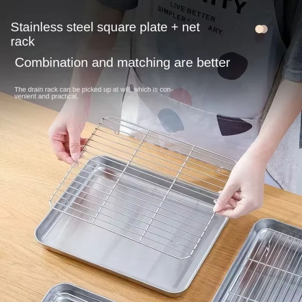 ถาดอบสแตนเลส 304 ใหม่ พร้อมตะแ - Kitchen Baking Rack บทวิจารณ์และราคา
