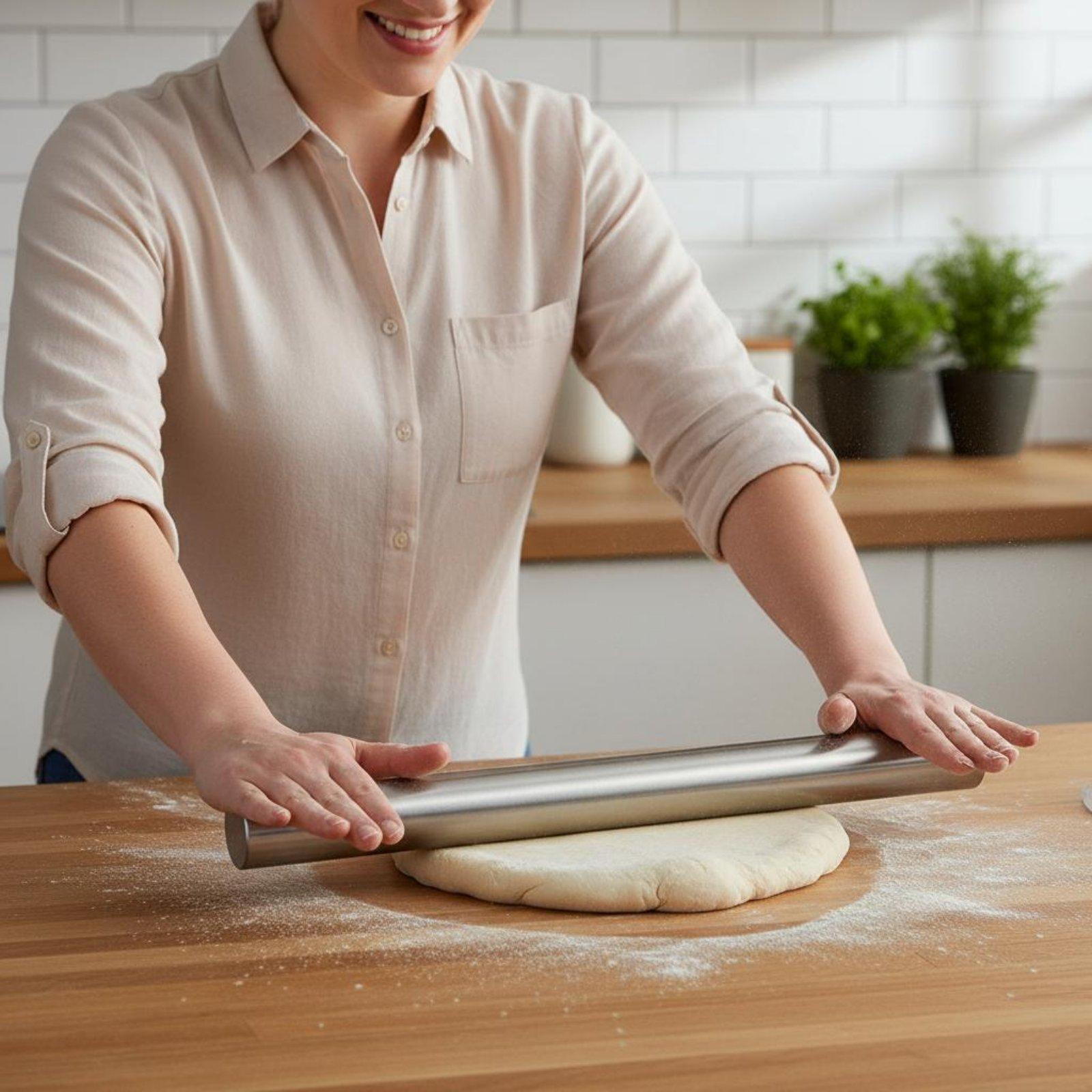 ไม้คลึงแป้งสเตนเลสสตีลระดับมือ - Kitchen Roller Baking บทวิจารณ์และราคา