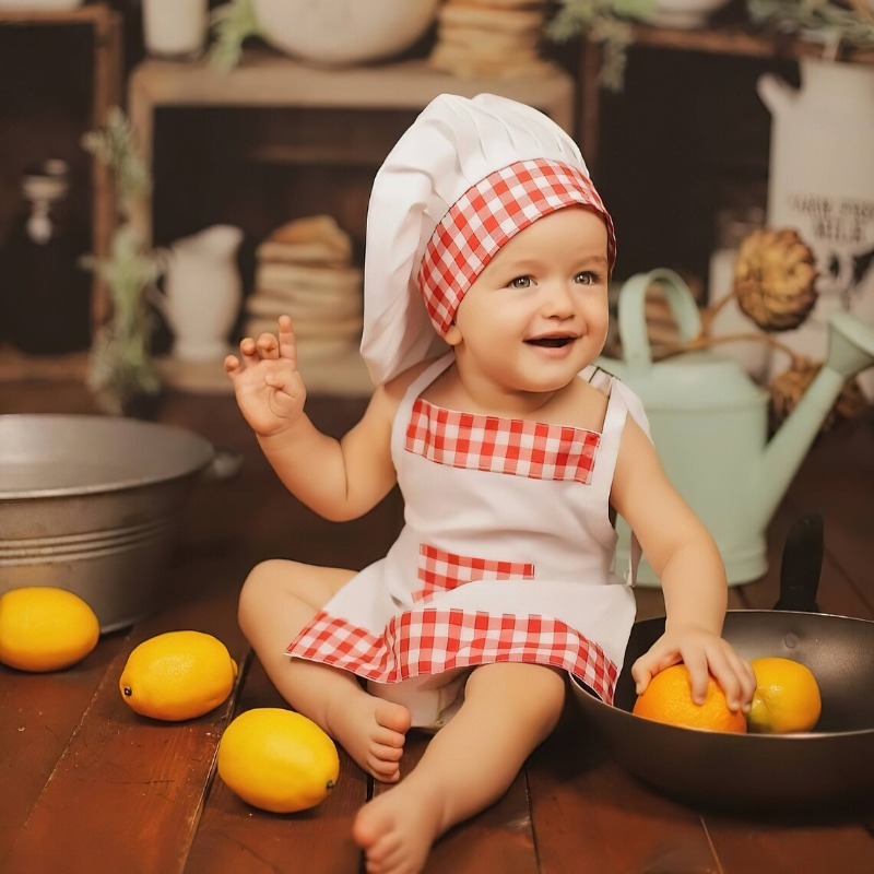 ชุดผ้ากันเปื้อนและหมวกเชฟสำหรั - Kitchen Kids Baking Set บทวิจารณ์และราคา